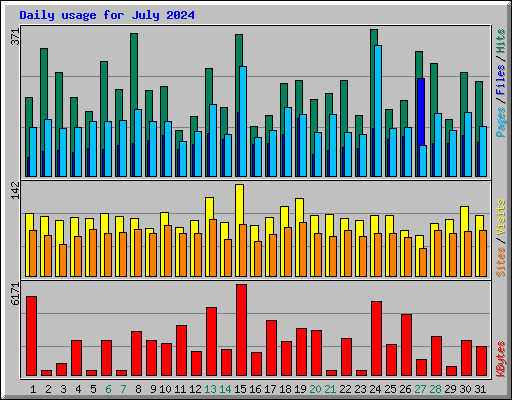 Daily usage for July 2024