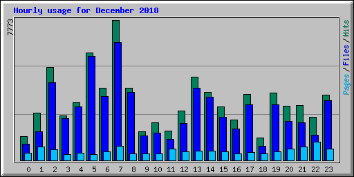 Hourly usage for December 2018