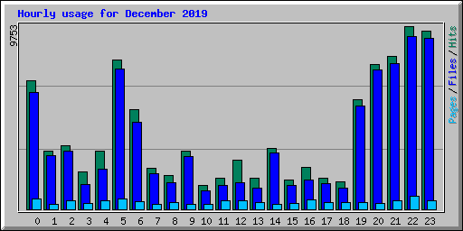 Hourly usage for December 2019