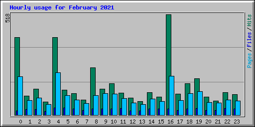 Hourly usage for February 2021